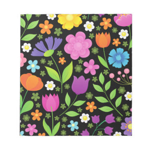 Bloco De Notas Cultive Flores Positivas Coloridas   