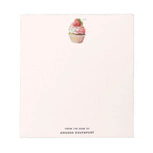 Bloco De Notas Cupcake de morango deserto doce