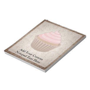 Bloco De Notas Cupcake Rosa/Marrom