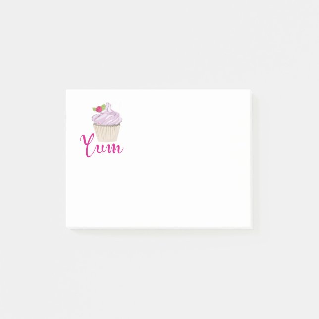 Bloco De Notas Cupcake rosa Yum! (Frente)