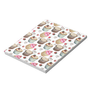 Bloco De Notas Cupcakes de aquarela