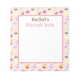 Bloco De Notas Cupcakes Rosa Mitzvah Nota Meninas Notepad
