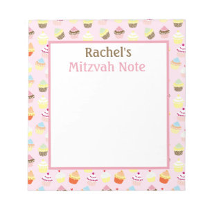 Bloco De Notas Cupcakes Rosa Mitzvah Nota Meninas Notepad