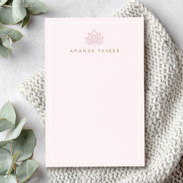 Bloco De Notas Cura de ioga rosa de flor de lotus estilizada