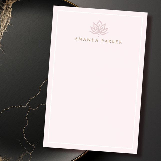 Bloco De Notas Cura de ioga rosa de flor de lotus estilizada (Stylized lotus flower pink yoga healing post-it notes)