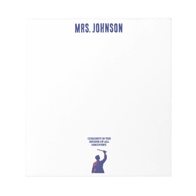 Bloco De Notas Curiosity Engine of All Discovery Science Quote (Frente)
