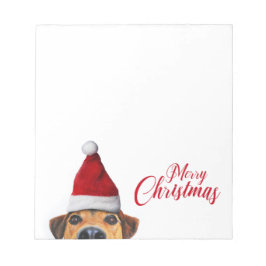Bloco De Notas Curioso Cachorro Engraçado com Papai Noel