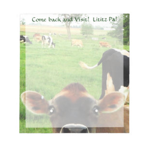 Bloco de notas curioso de Lititz da vaca!