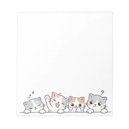 Bloco De Notas Curious Paws - Cute Cats Friends Peeking