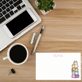 Bloco De Notas Curta Aquarela Personalizada Para Gatos Diversão