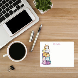 Bloco De Notas Curta Aquarela Personalizada Para Gatos Diversão