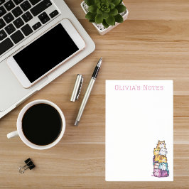 Bloco De Notas Curta Aquarela Personalizada Para Gatos Diversão