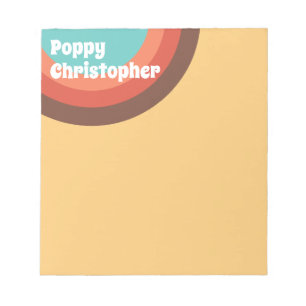 Bloco De Notas Curvas Coloridas Modernas de Groovy Personalizadas