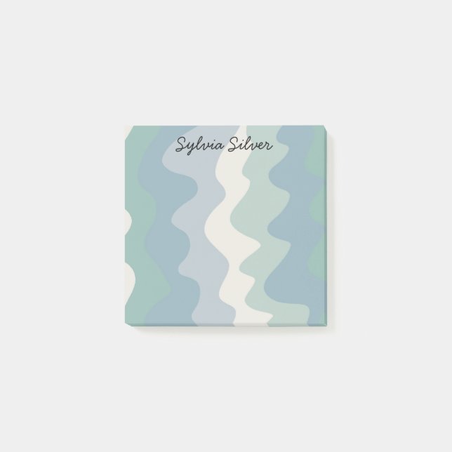 Bloco De Notas Curvas Coloridas Monograma Chic PERSalizado Person (Frente)