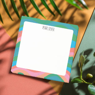 Bloco De Notas Curvas Coloridas Monograma Chic PERSalizado Person