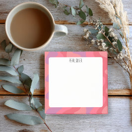 Bloco De Notas Curvas Rosa Personalizadas Monograma Chic Personal