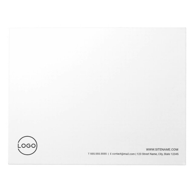 Bloco De Notas Custom Business Logo with Custom Text (Frente)