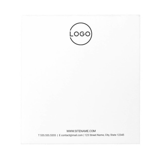 Bloco De Notas Custom Business Logo with Custom Text (Frente)