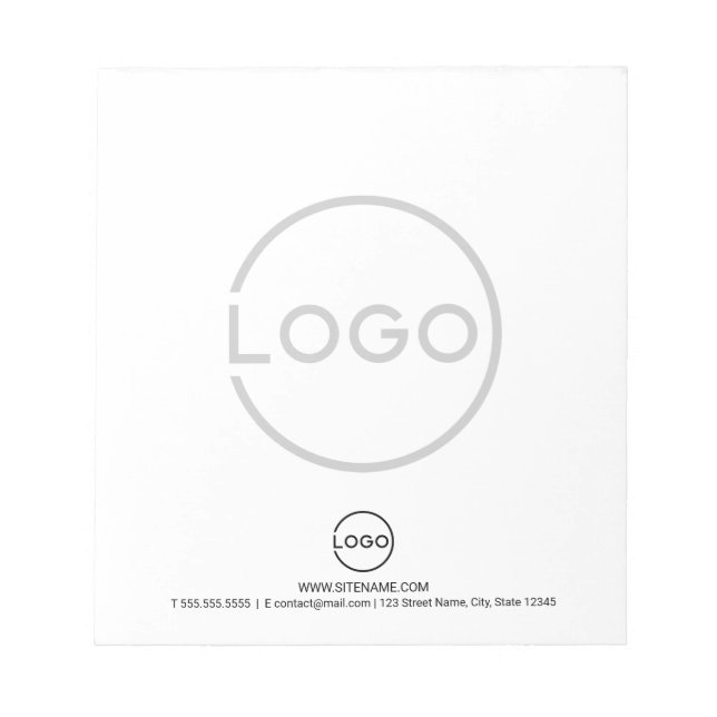 Bloco De Notas Custom Business Logo with Custom Text (Frente)