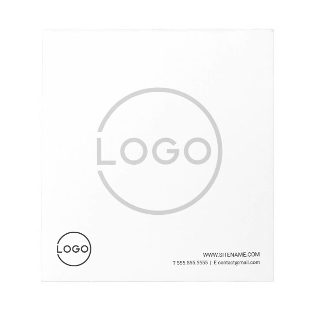 Bloco De Notas Custom Business Logo with Custom Text (Frente)