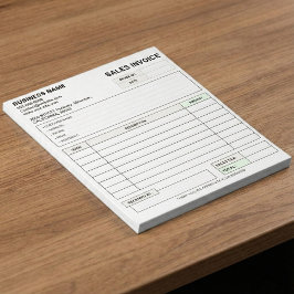 Bloco De Notas Custom Carbonless Sales Invoice Form, Company Name