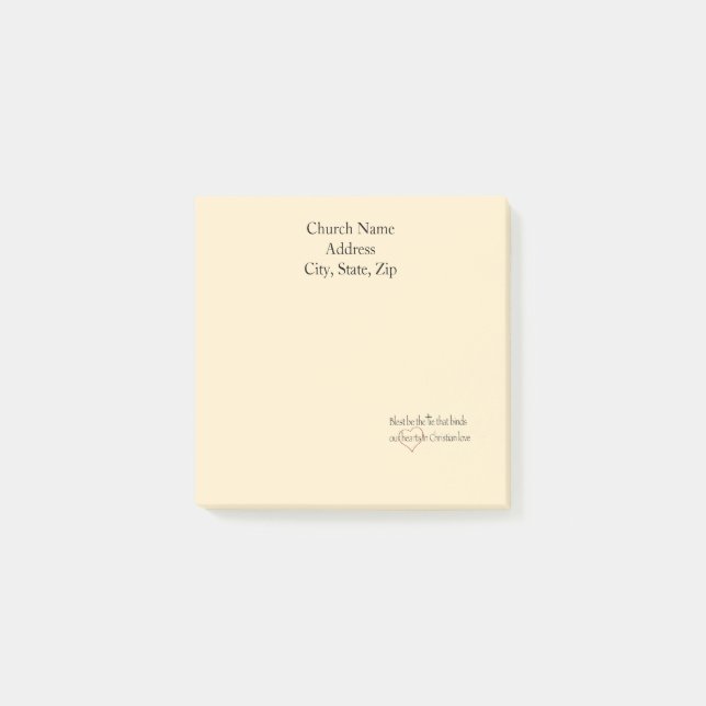 Bloco De Notas Custom Church Name Blest Be the Tie (Frente)