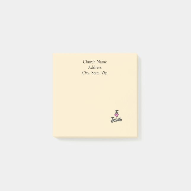 Bloco De Notas Custom Church Name I Love Jesus  (Frente)