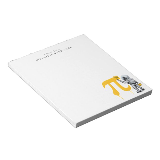 Bloco De Notas Custom Cool Astronaut Painting Pi Symbol Pi Day  (Inclinado)