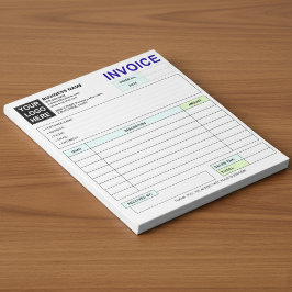 Bloco De Notas Custom Duplicate Sales Invoice Forms, Company Logo