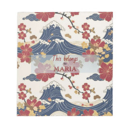 Bloco De Notas Custom Elegant Japanese Kimono Pattern