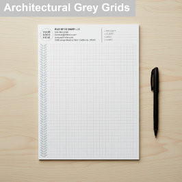 Bloco De Notas Custom Engineering Graph Pad with Logo, Gray Grids