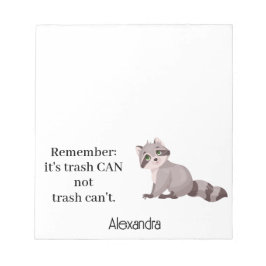 Bloco De Notas Custom Funny Racoon Animal Memopad Novelty Office