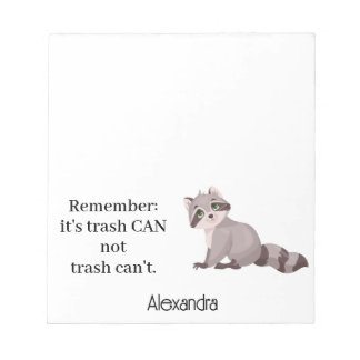 Bloco De Notas Custom Funny Racoon Animal Memopad Novelty Office