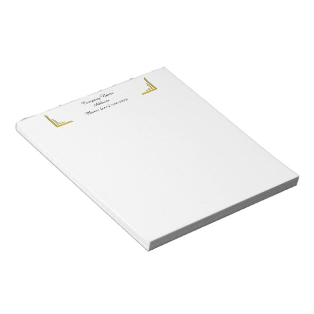 Bloco De Notas Custom Gold Corner Business Notepad (Inclinado)