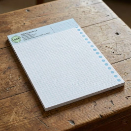 Bloco De Notas Custom Graph Paper Logo Pad (Grid Sheets, Squares)