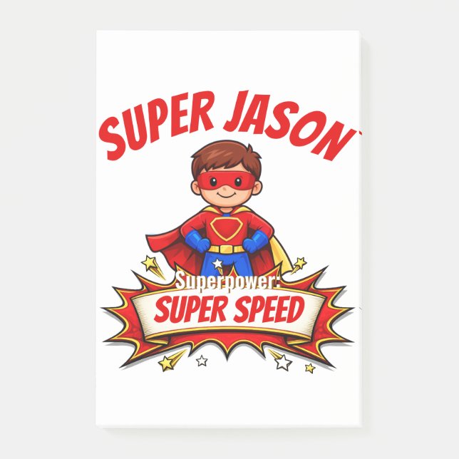 Bloco De Notas Custom Kids Superhero Name & Superpower (Frente)