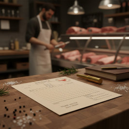 Bloco De Notas Custom Kraft Butcher Shop Invoice