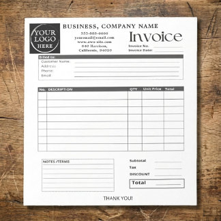 Bloco De Notas Custom Logo Small Business Invoice Sales Receipt N