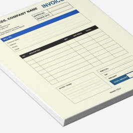 Bloco De Notas Custom Minimalist Business Invoice Sales Receipt