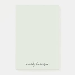 Bloco De Notas Custom Monogram Light Sage Chic Minimalist