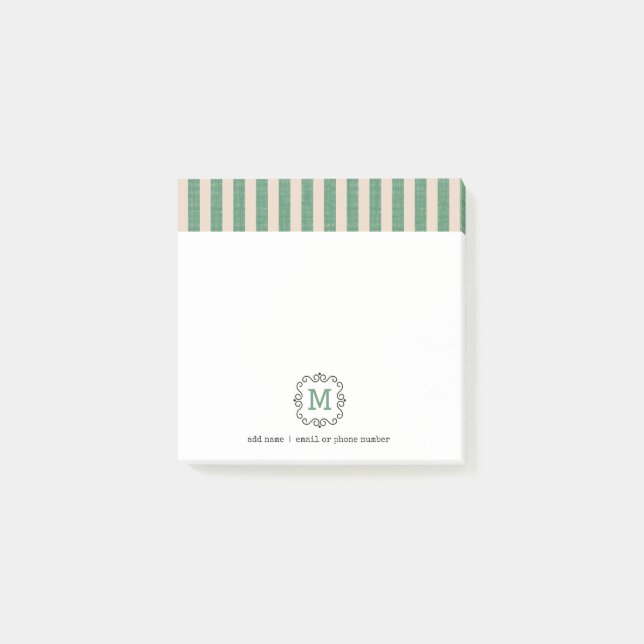 Bloco De Notas Custom Monograms Post-it® Notes in retro style. (Frente)
