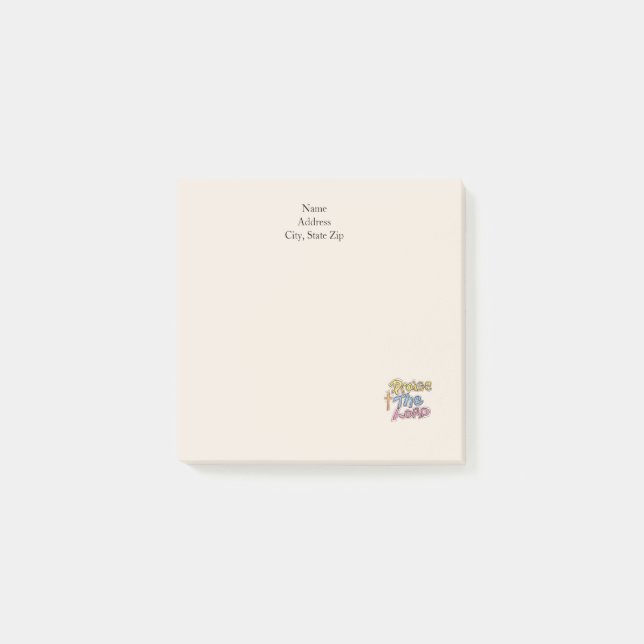 Bloco De Notas Custom Name Church Office Praise the LORD (Frente)