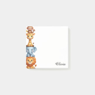 Bloco De Notas Custom Name Safari Animals Personalized Jungle