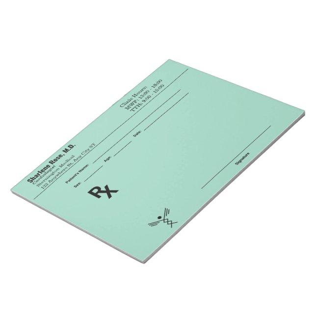 Bloco De Notas Custom Prescription Notepad – Editable Doctor RX  (Inclinado)