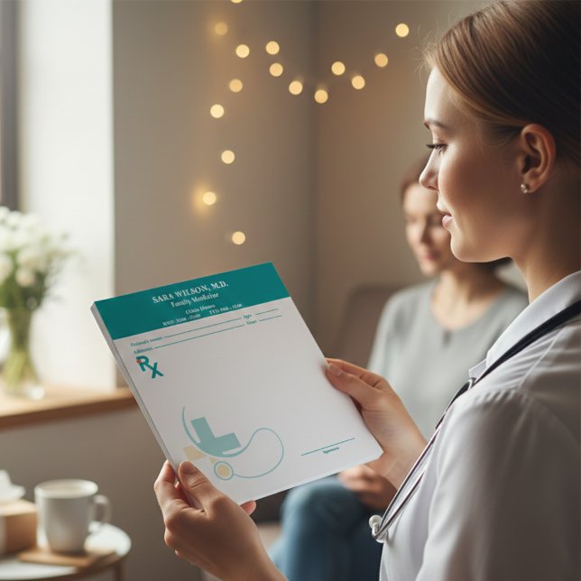 Bloco De Notas Custom Prescription Pad Template | Editable RX Not (Custom Prescription Pad Template | Editable RX Notepad )