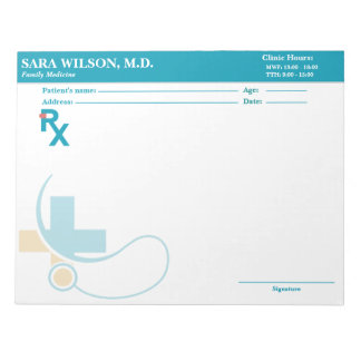 Bloco De Notas Custom Prescription Pad Template | Editable RX Not