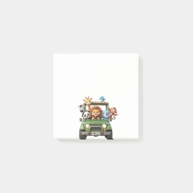 Bloco De Notas Custom Safari Adventure Jungle Jeep Sticky Notes (Frente)