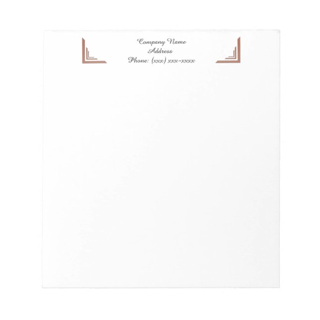 Bloco De Notas Custom Terracotta Corner Business Notepad (Frente)