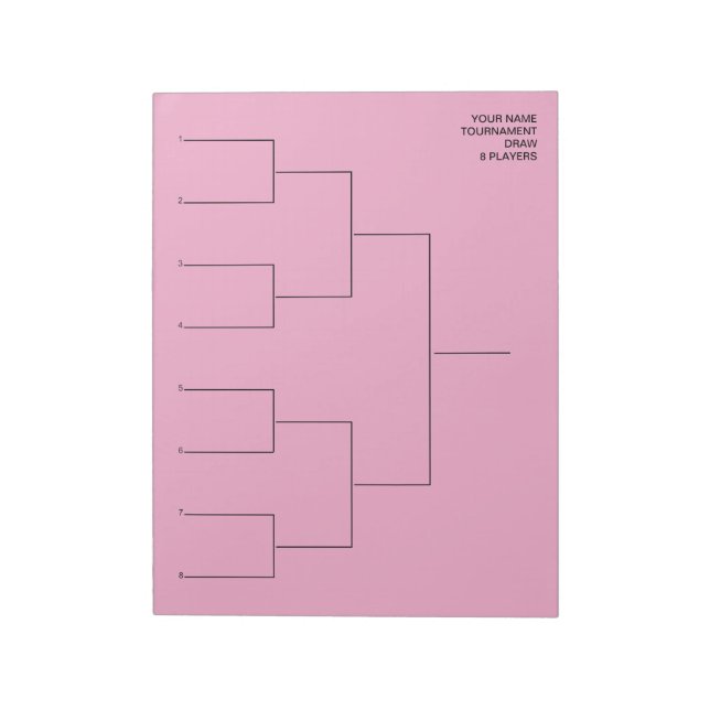 Bloco De Notas Custom tournament draw template for 8 players (Invertido)
