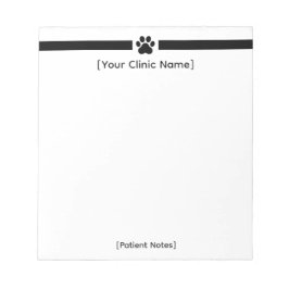 Bloco De Notas Custom Veterinary Office Notepad - Clinic Logo